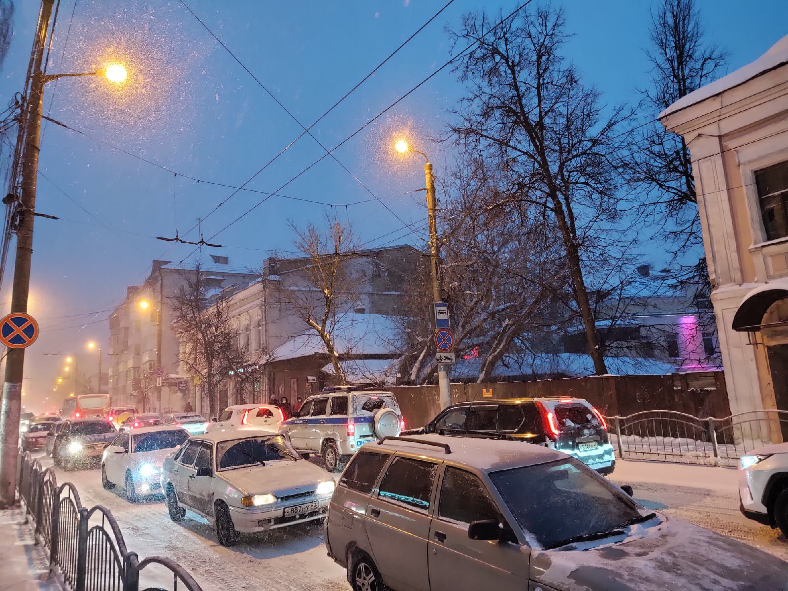 Снегопад Калуга 09.02.2021 пробки