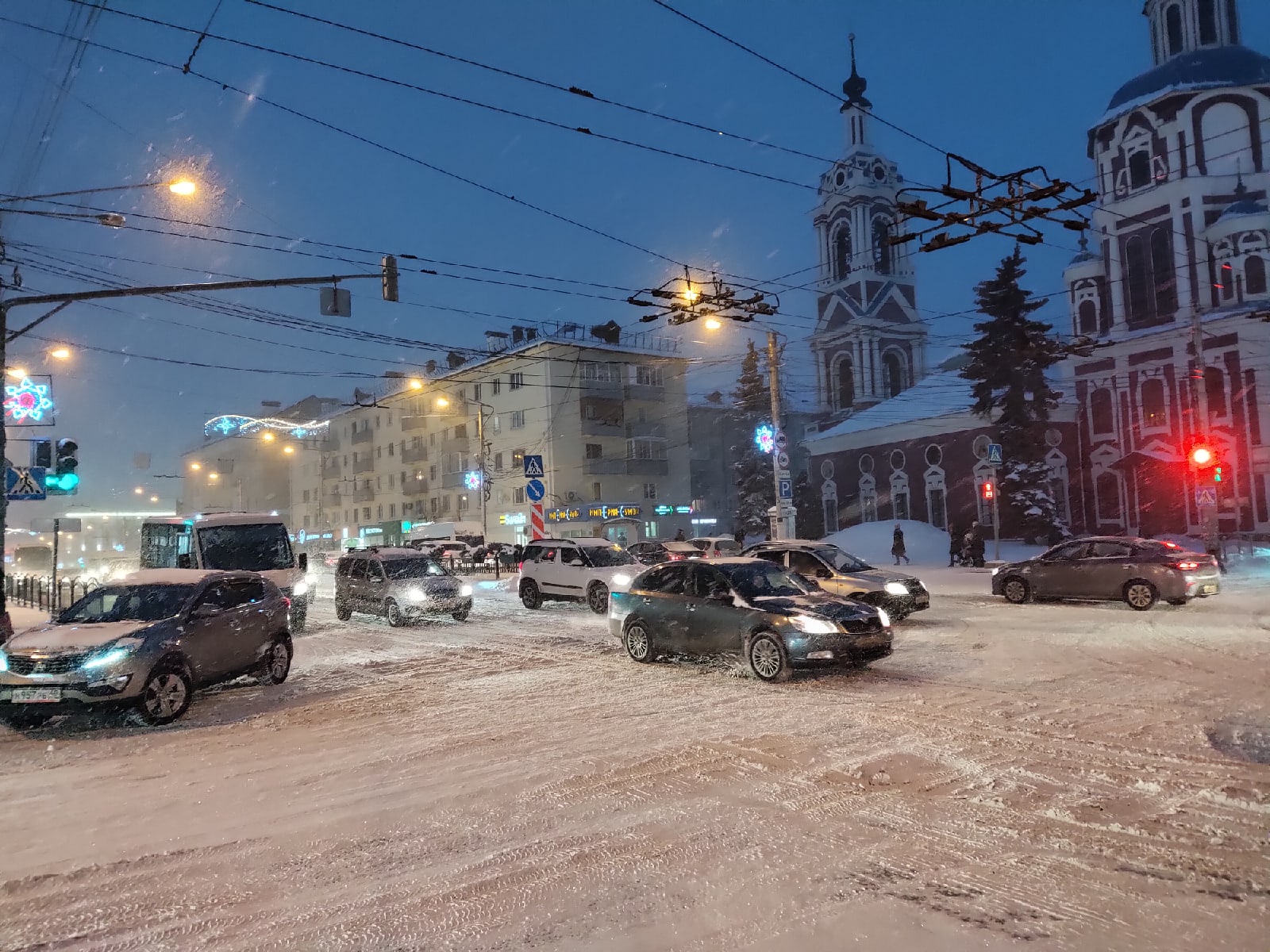 Снегопад Калуга 09.02.2021 пробки