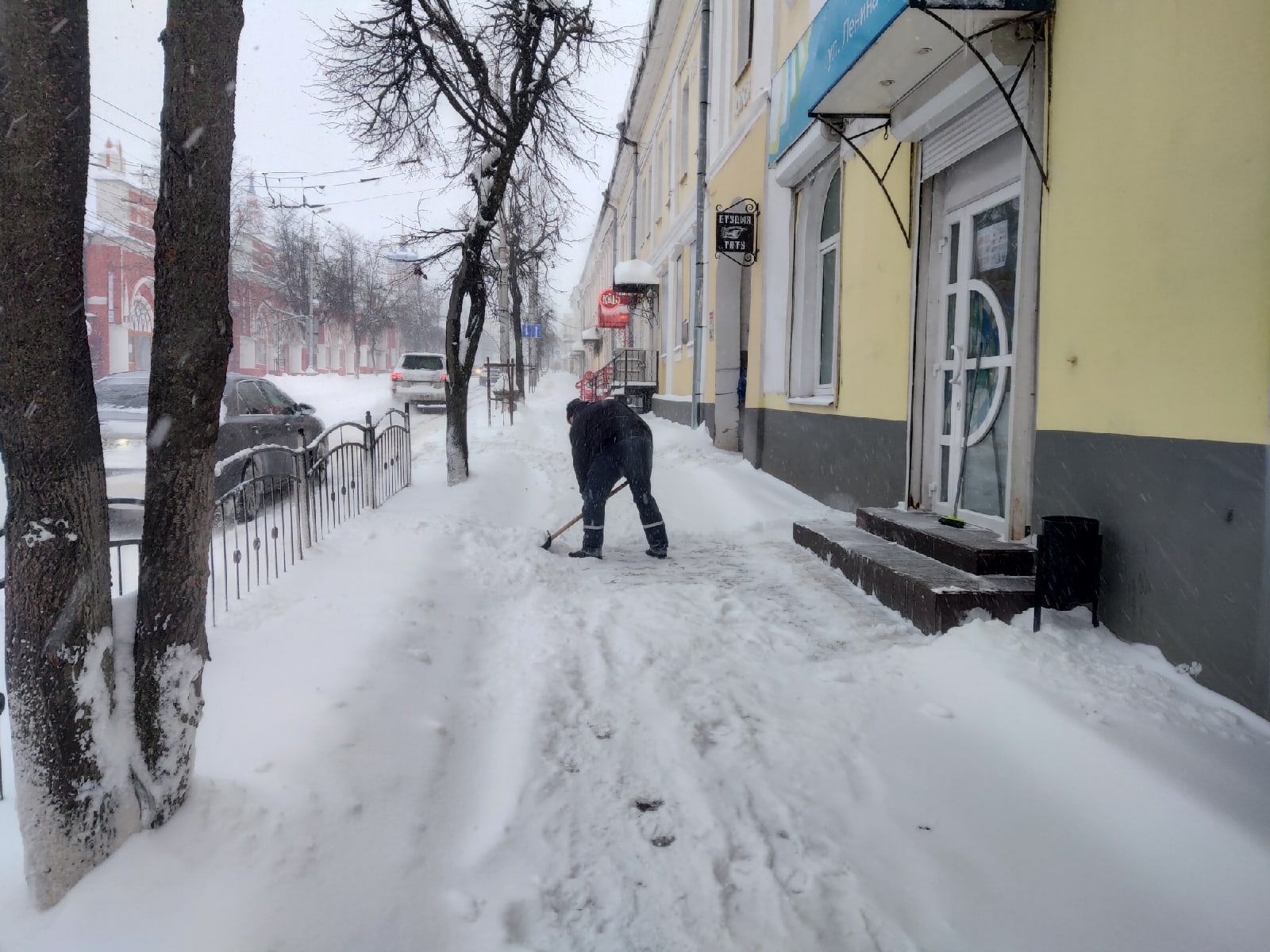 Снегопад в Калуге 12 февраля 2021 года