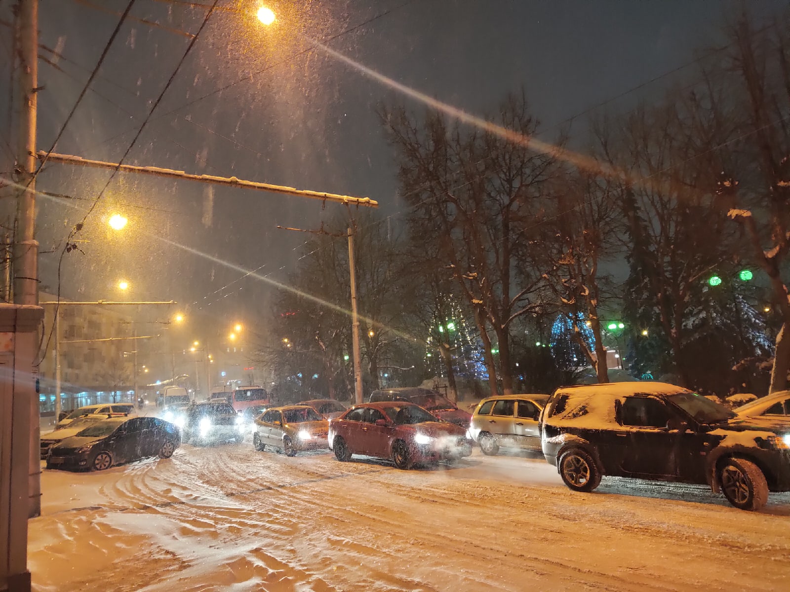 Снегопад Калуга 09.02.2021 пробки