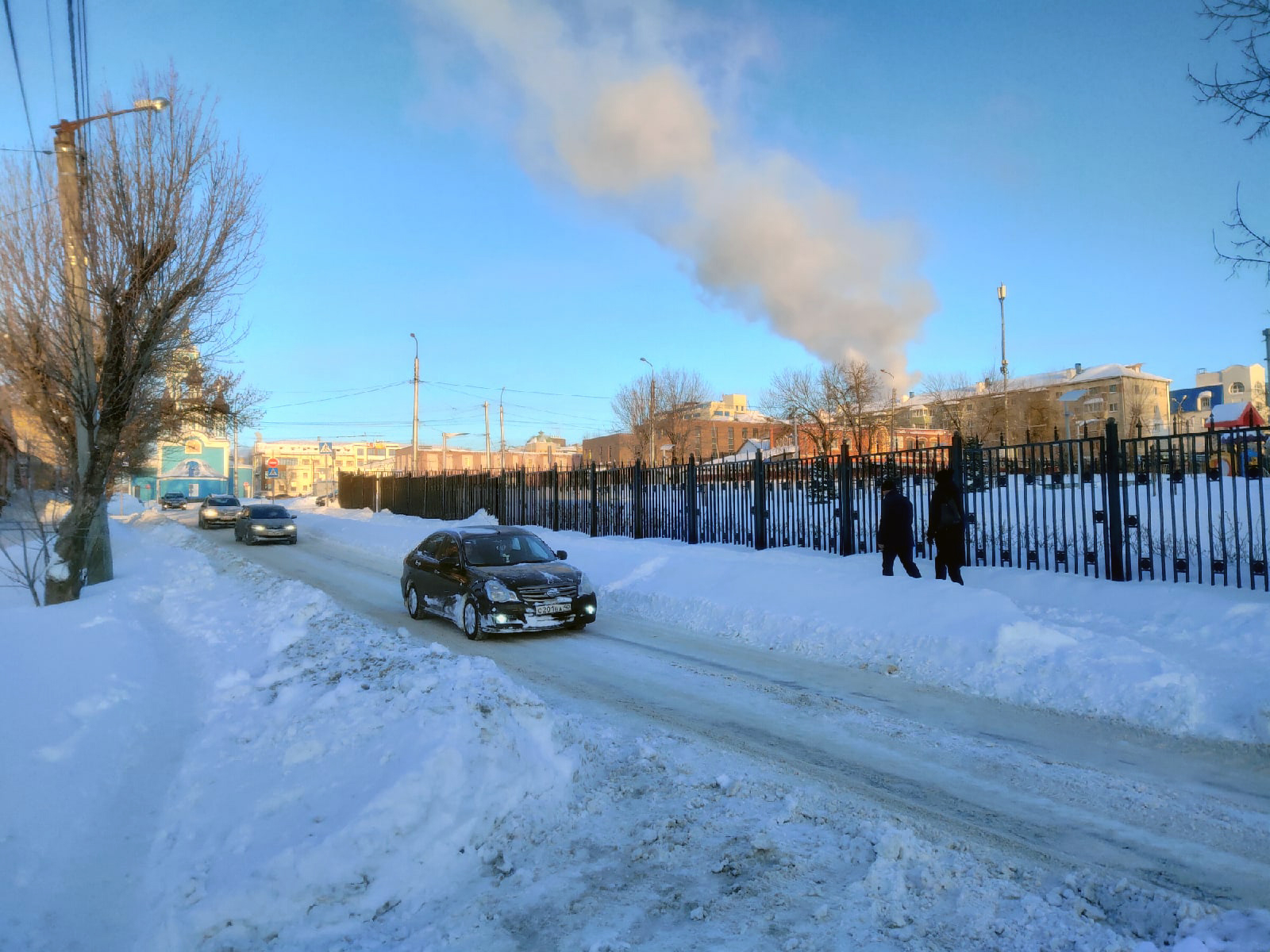 Пробки калуга снег 15 февраля 2021 года