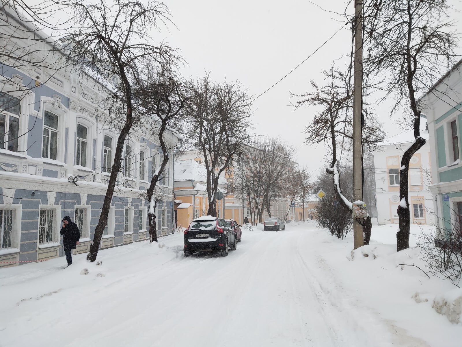 Снегопад в Калуге 12 февраля 2021 года