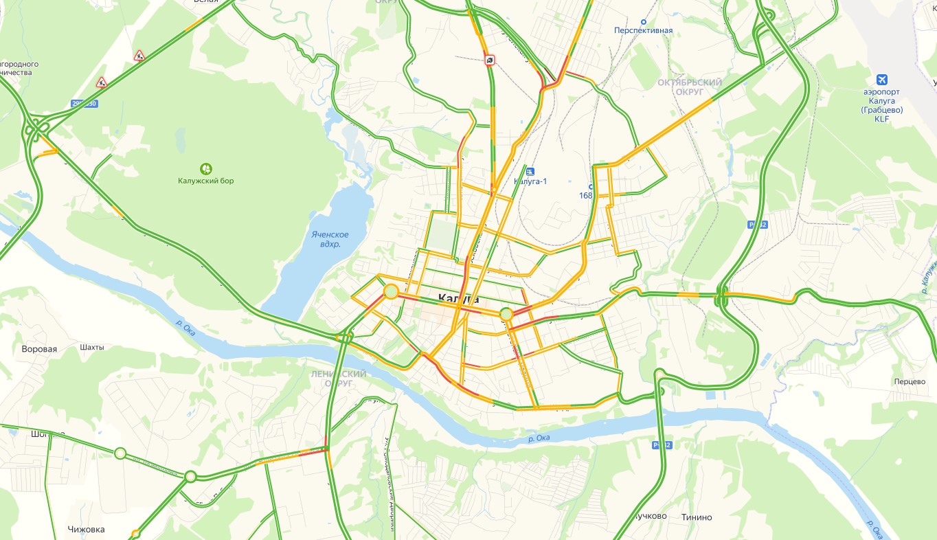 калуга пробки дорожная обстановка 20 февраля 2021 года
