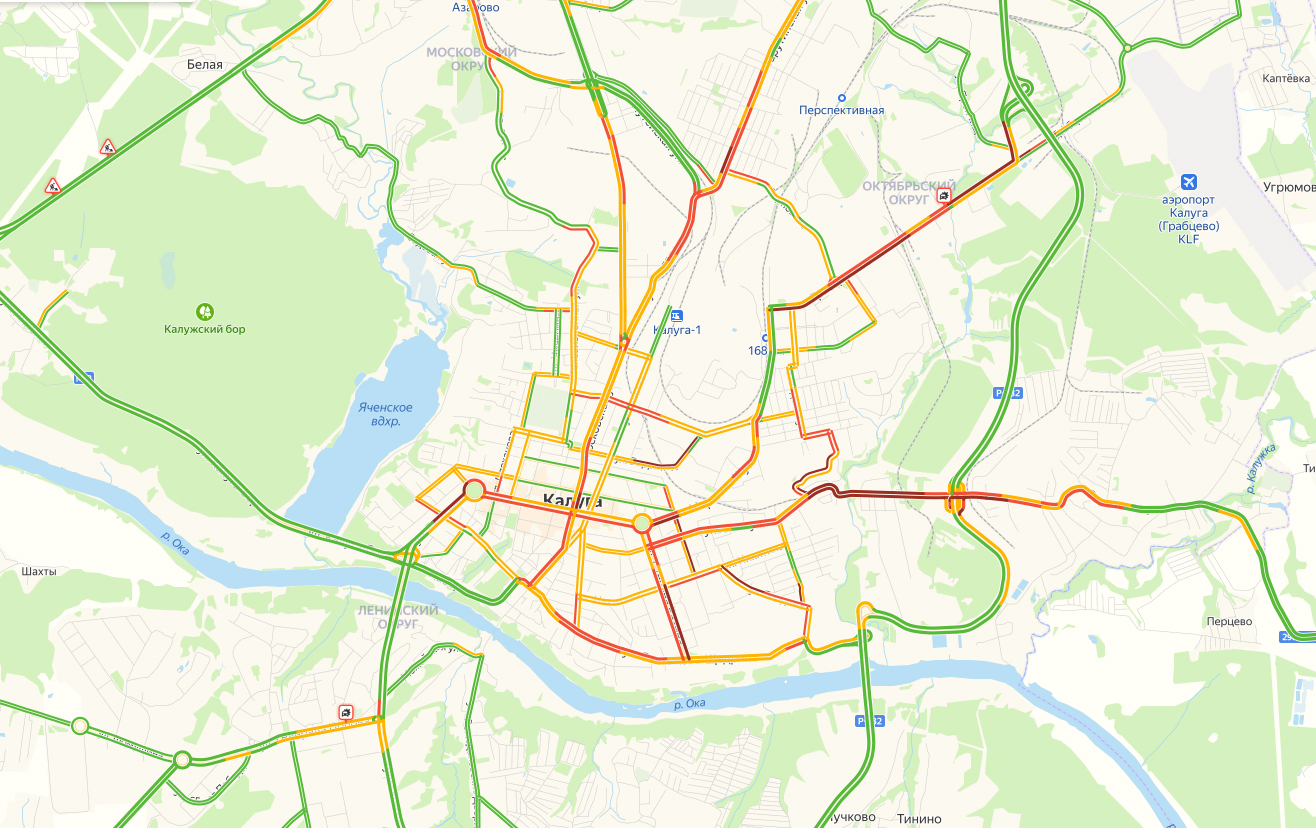 Пробки Калуга дорожная обстановка 12 февраля 2021 года